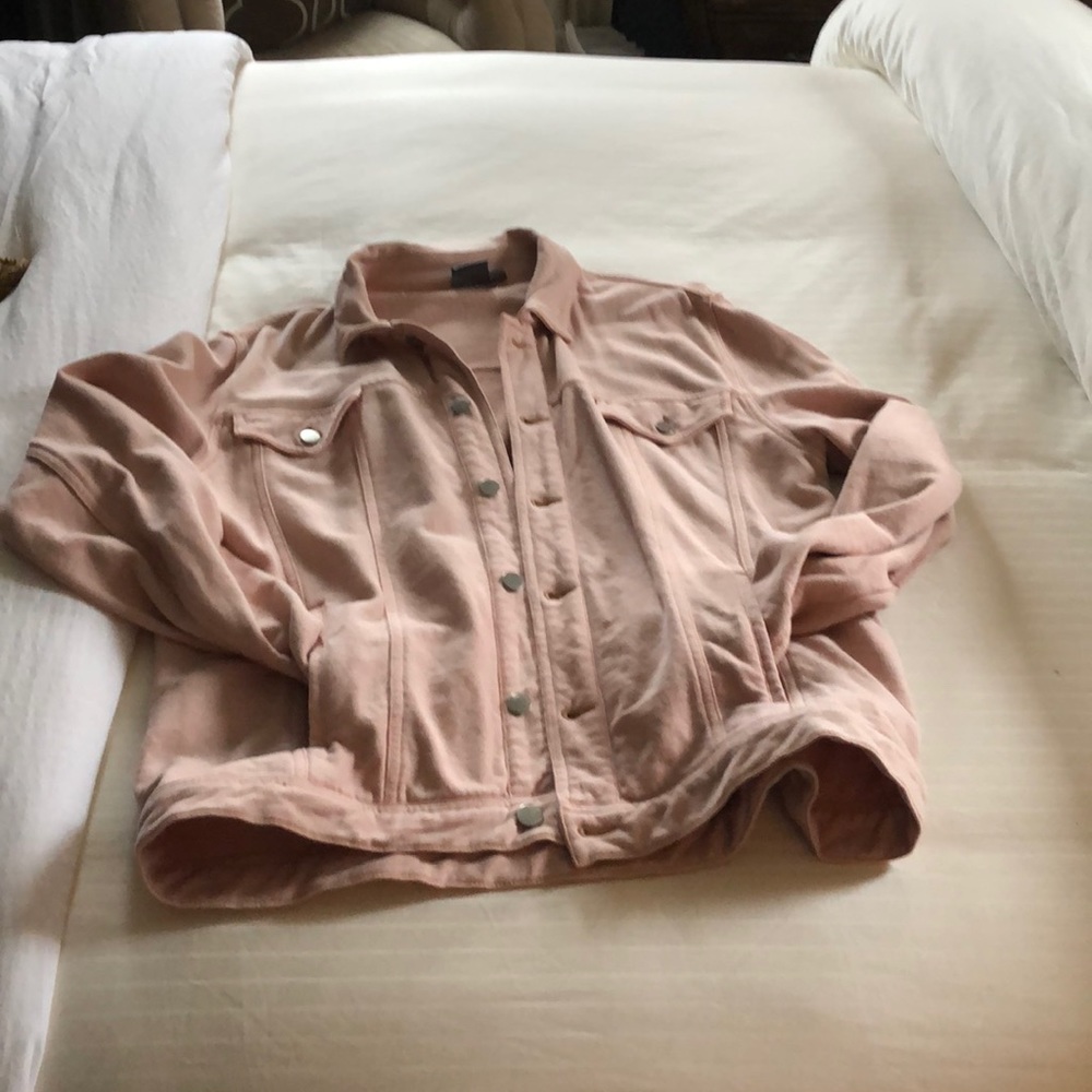 Pink jersey denim style jacket